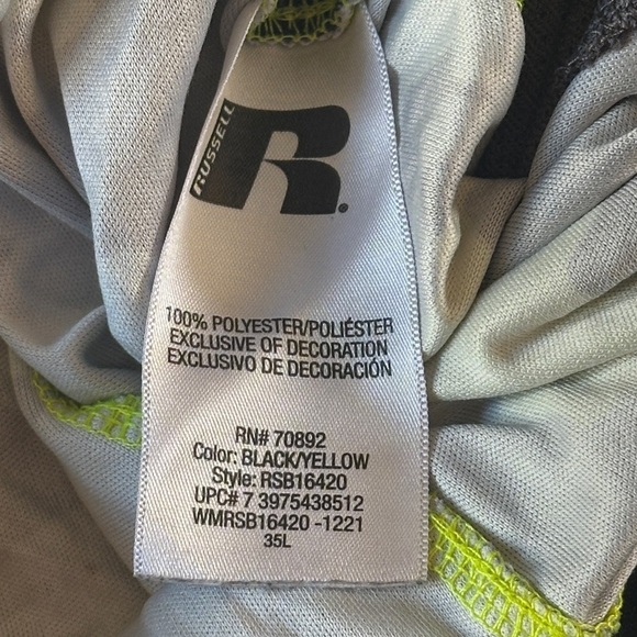 Russell Athletic Kids Camo Shorts - Neon Yellow and Black - Picture 6 of 8